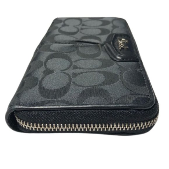 Coach Black Ashley Signature Accordion Zipper Wallet - Picture 3 of 9